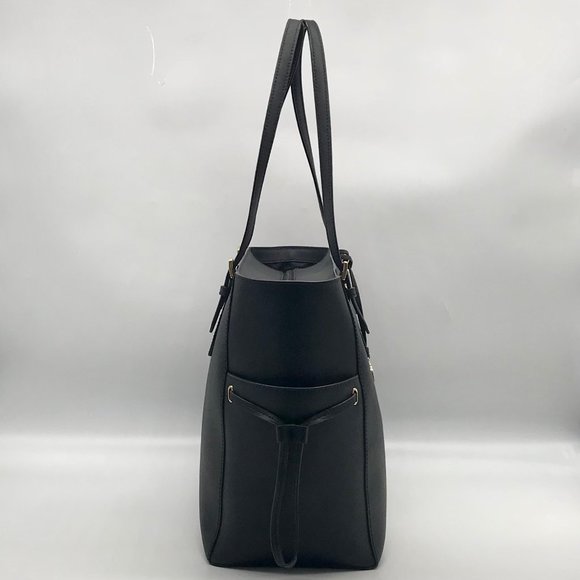 Michael Kors Black Leather Gilly Large Drawstring Travel Tote - Picture 4 of 10
